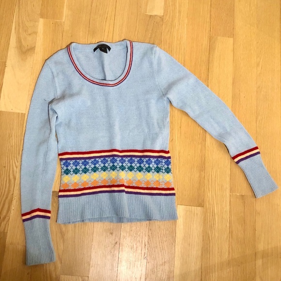 MARC JACOBS 70s style Sweater BABY BLUE - Picture 1 of 2